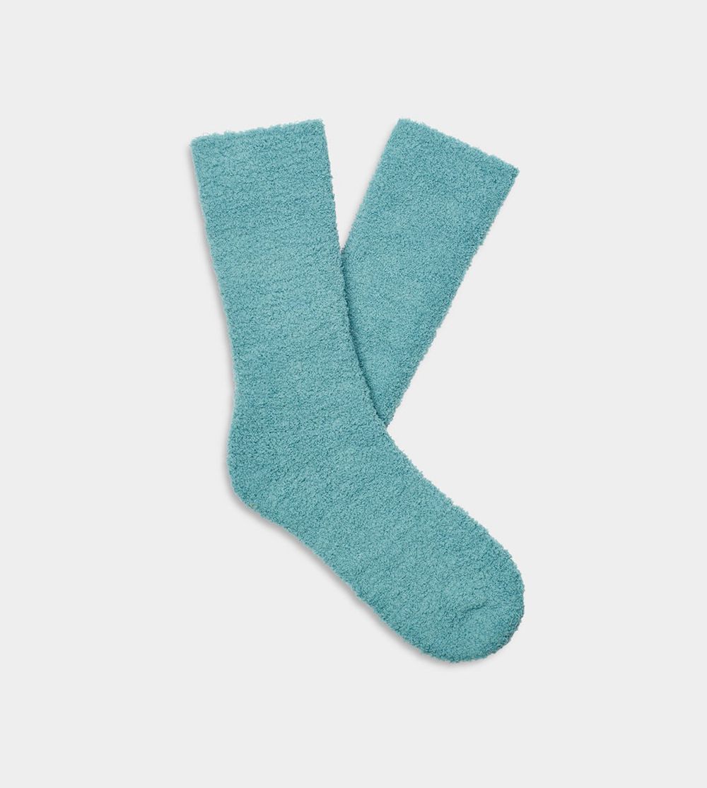 Ugg Sock Mens - Ugg Fincher Ultra Cozy Crew Blue - 936FKMJWN